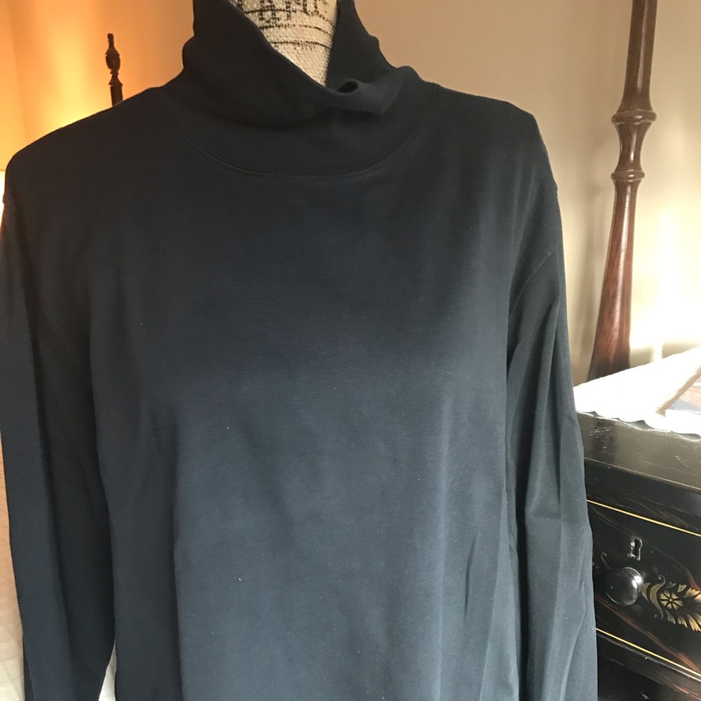 Lands End Relaxed Turtleneck long sleeve Black